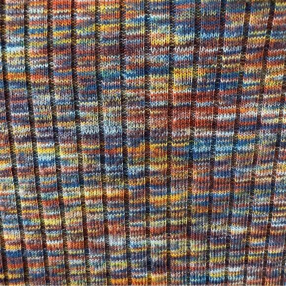 Anthropologie Akemi + Kin Rainbow Multicolor Knit Top long bell sleeves ribbed S - Picture 8 of 11